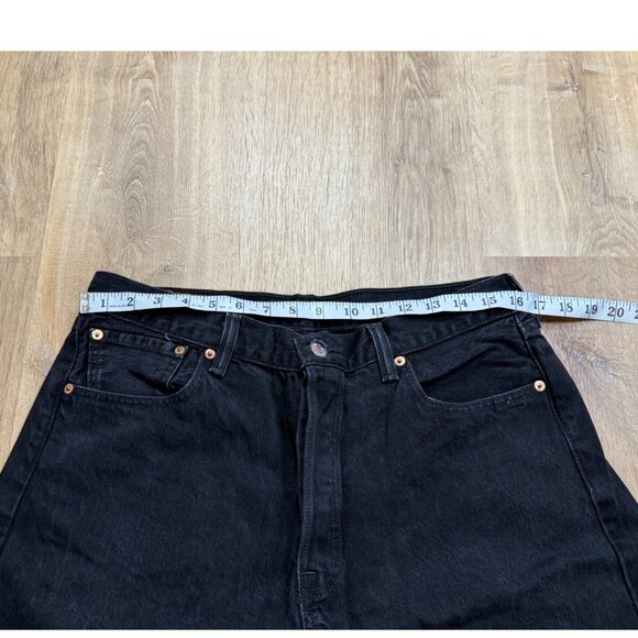 Levis Mens Black 501 Black Wash Denim Straight Leg Jeans 36x32 Y2K 30" - Picture 4 of 8